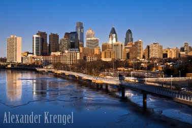 Philly Skyline Frozen River
